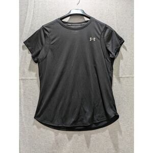 Under Armour T-Shirt Women's L Black Streaker 2.0 Short Sleeve Run Heat Gear NWT